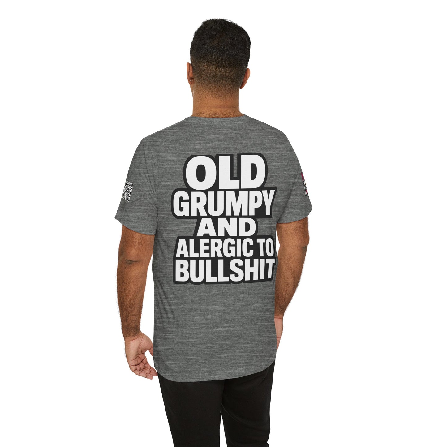 Old Grumpy & Allergic to Bullshit Graphic T-Shirt | Funny Sarcastic Tee