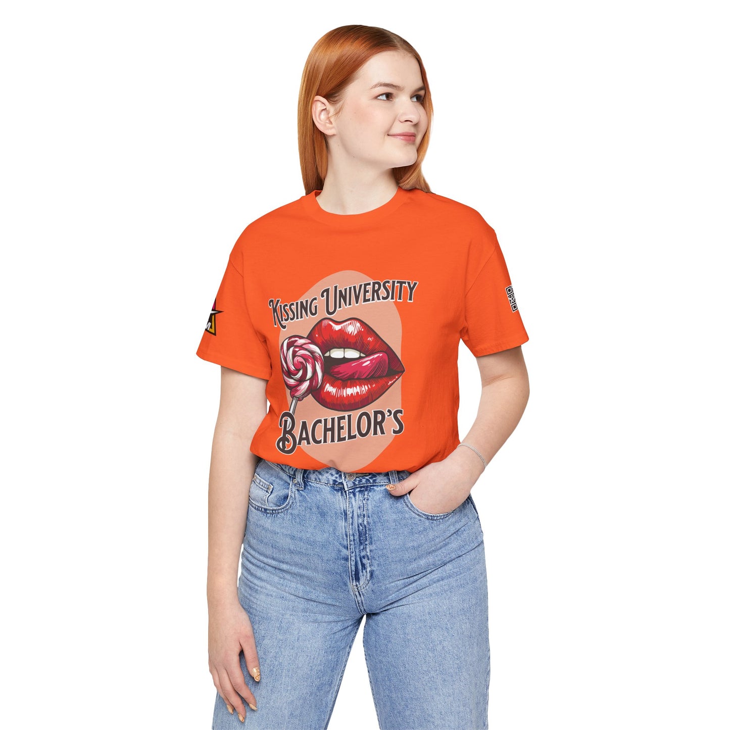 Kissing University Bachelor’s Graphic T-Shirt | Flirty Retro Tee | Funny Kissing Shirt