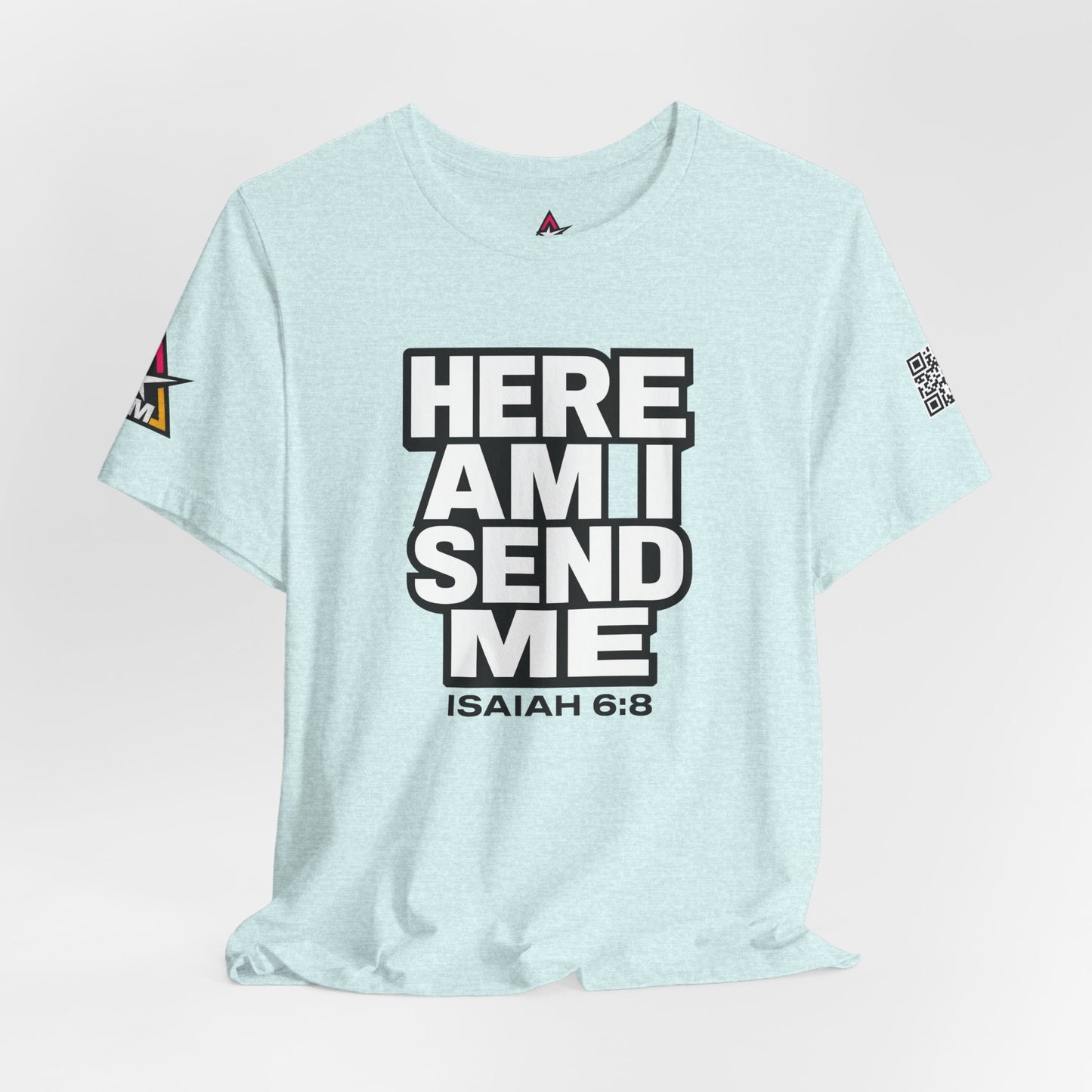 Here Am I, Send Me Graphic T-Shirt | Isaiah 6:8 Christian Tee | Faith Statement Shirt