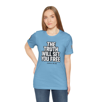 The Truth Will Set You Free Graphic T-Shirt | John 8:32 Christian Tee | Faith Streetwear Shirt