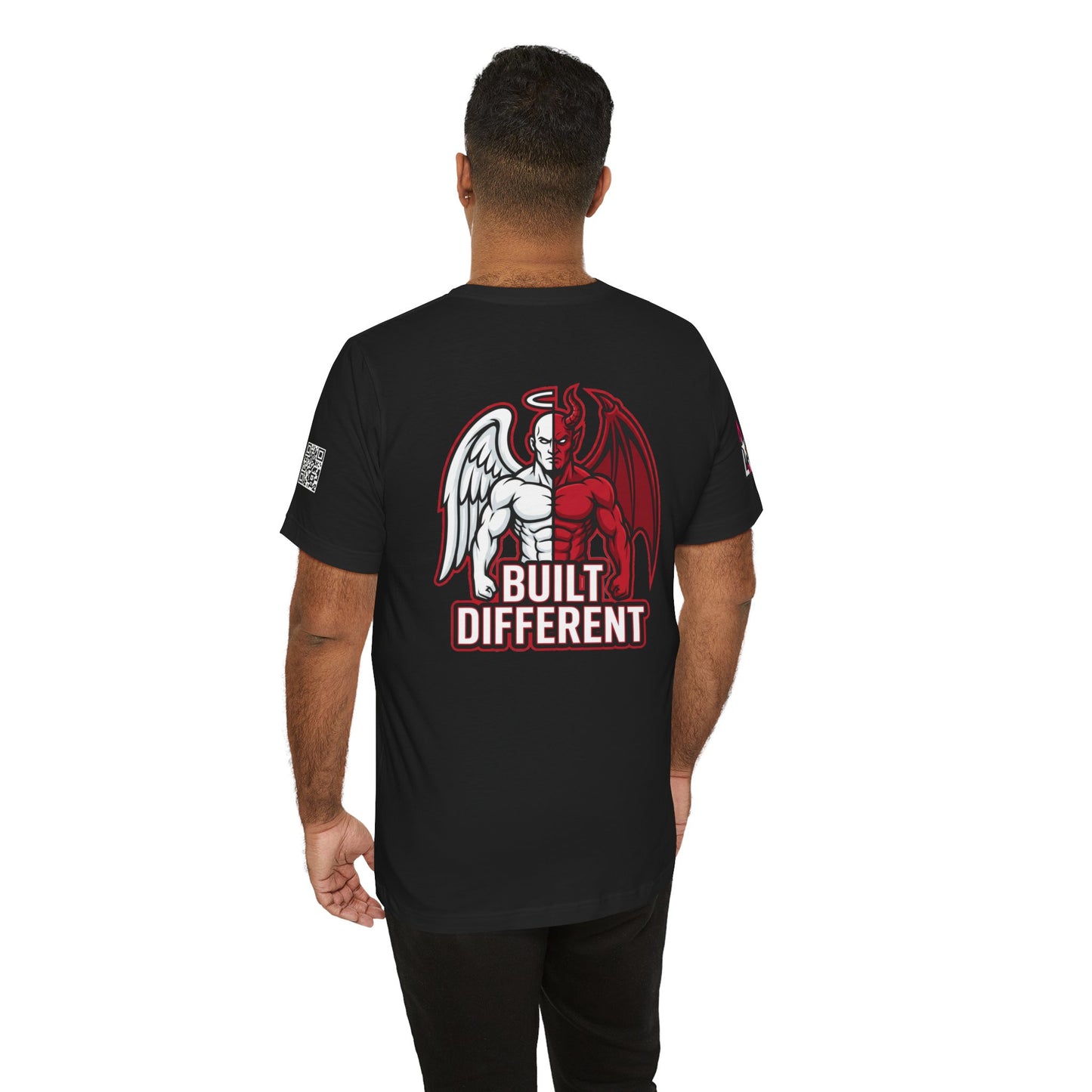 BUILT DIFFERENT Angel & Devil Graphic T-Shirt | Duality Streetwear Tee | Bold Unisex Statement Shirt