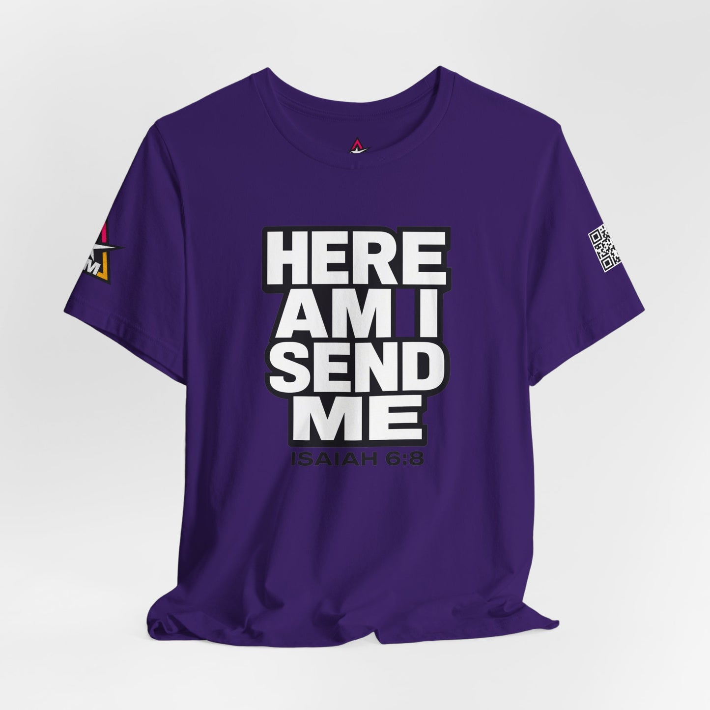 Here Am I, Send Me Graphic T-Shirt | Isaiah 6:8 Christian Tee | Faith Statement Shirt