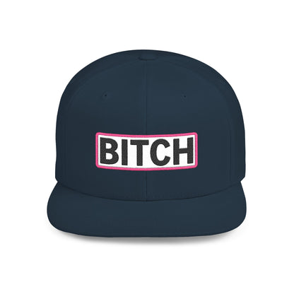 BITCH Embroidered Snapback Hat | Funny Statement Cap | Bold Streetwear Flat Bill | Conversation Starter Gift