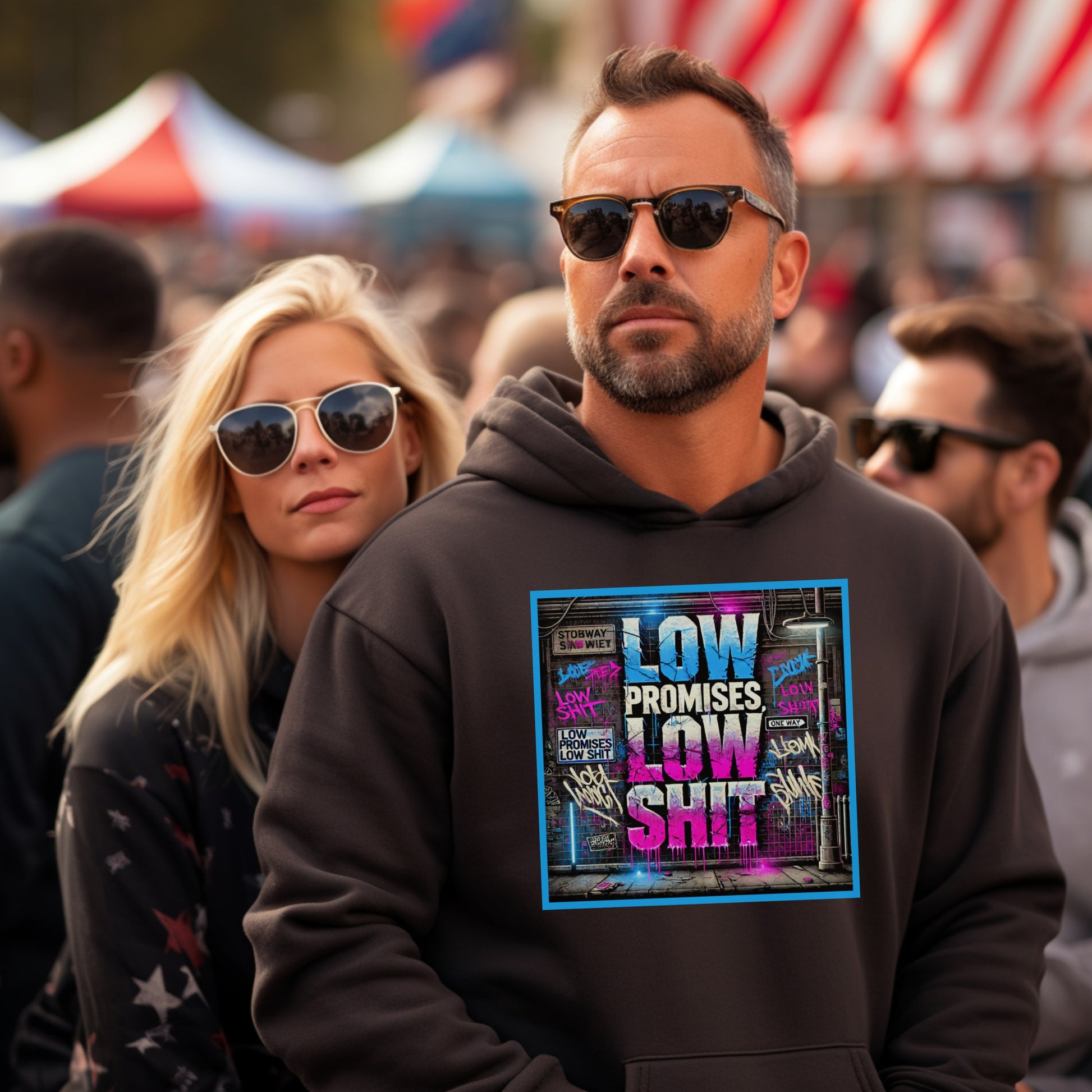 Stylish Low Promises Low Shit Graphic Hoodie product