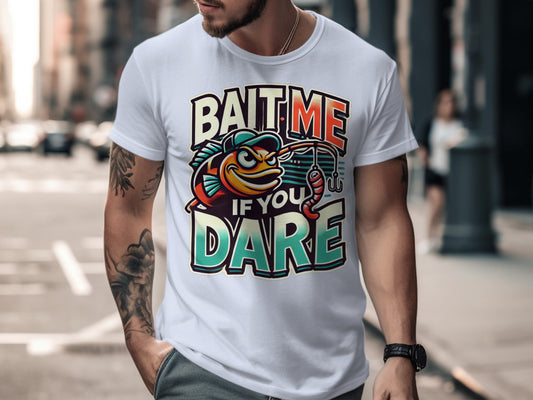 Bait Me If You Dare Funny Fishing Graphic T-Shirt product