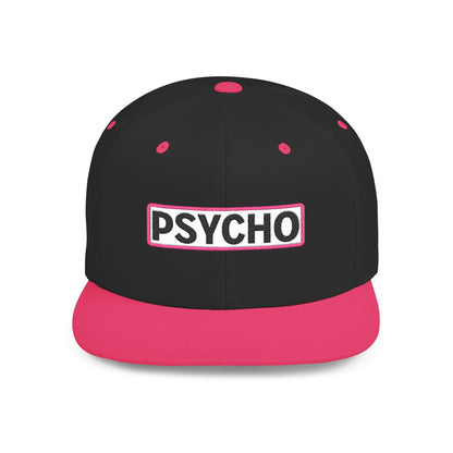 PSYCHO Embroidered Snapback Hat | Funny Statement Cap | Bold Streetwear Flat Bill | Conversation Starter Gift