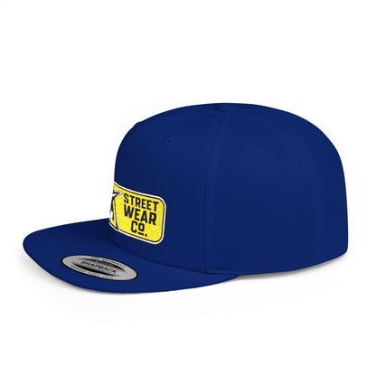 AM Streetwear Co. Embroidered Snapback Hat | Premium Streetwear Cap | Modern Logo Flat Bill Hat | Everyday Lifestyle Cap