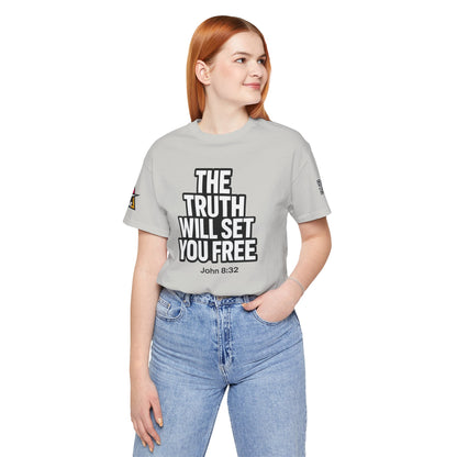 The Truth Will Set You Free Graphic T-Shirt | John 8:32 Bible Verse Tee | Christian Streetwear