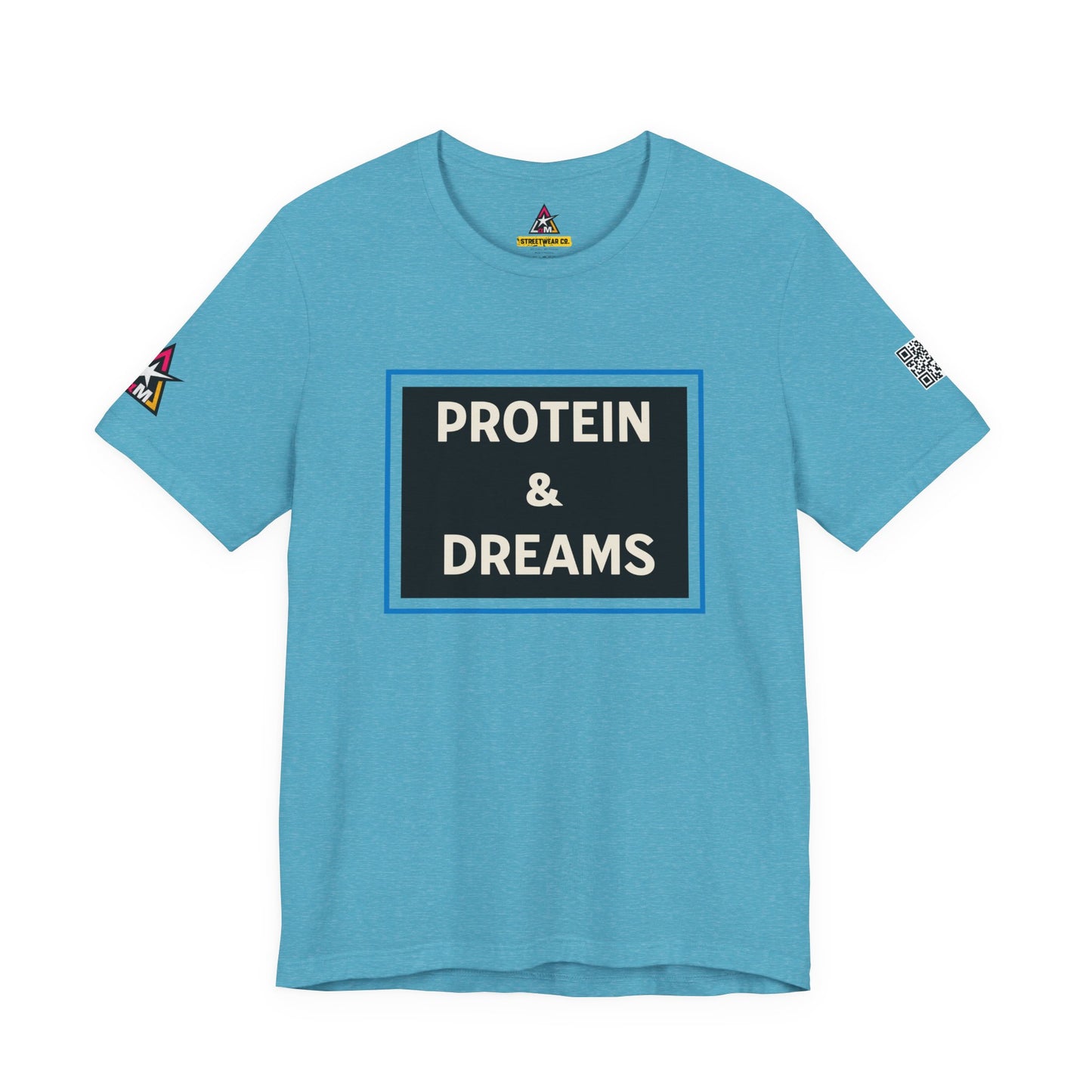 Protein & Dreams Graphic T-Shirt | Fitness Streetwear Tee | Gym Lifestyle Shirt