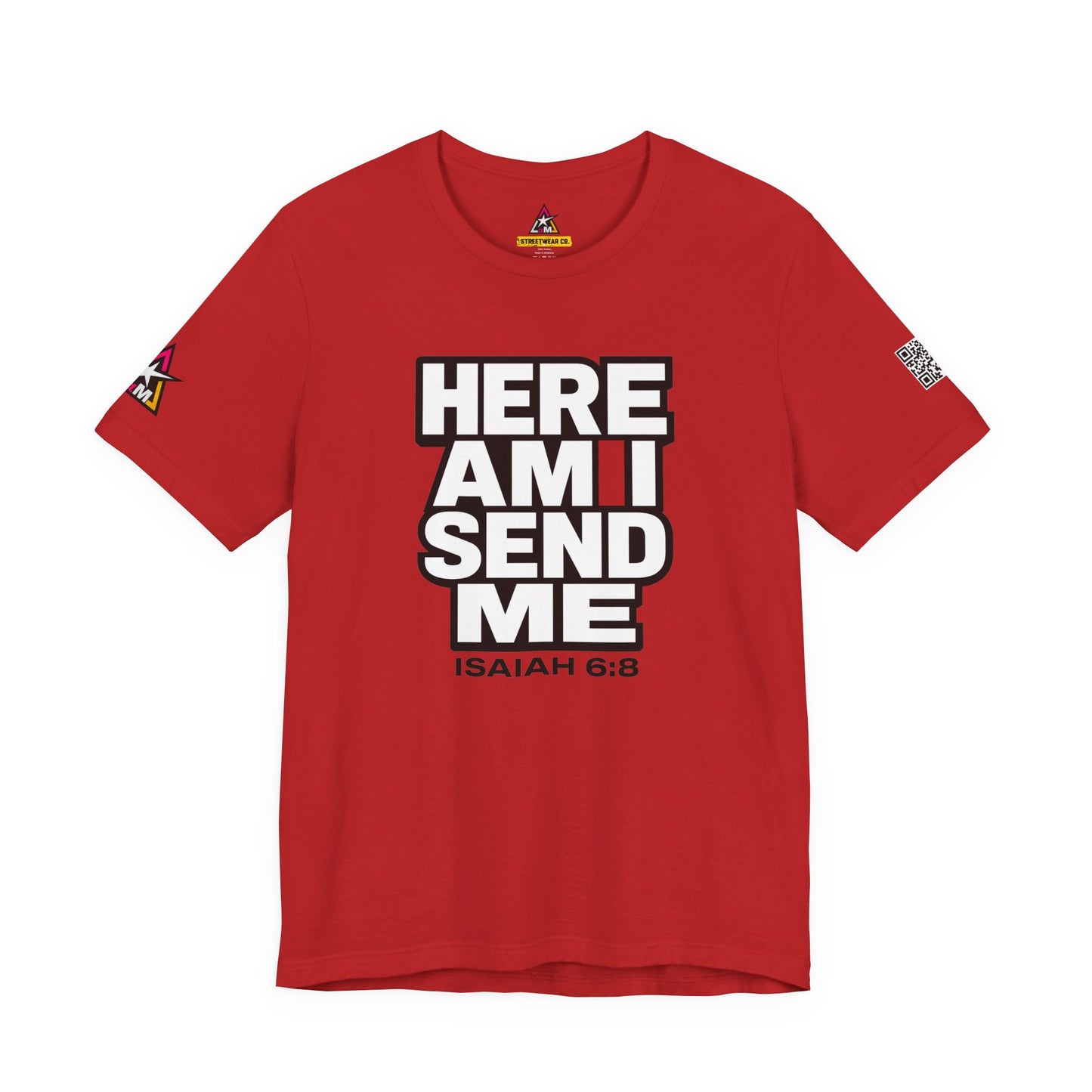 Here Am I, Send Me Graphic T-Shirt | Isaiah 6:8 Christian Tee | Faith Statement Shirt