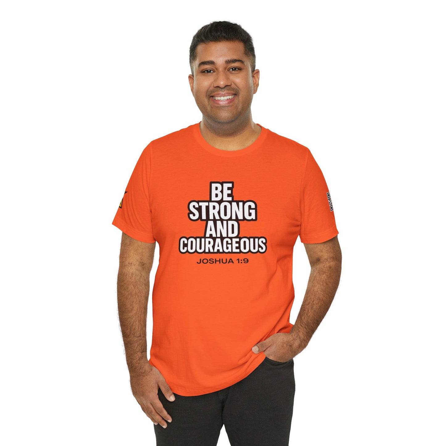 Be Strong and Courageous Graphic T-Shirt | Joshua 1:9 Christian Tee | Faith & Strength Streetwear