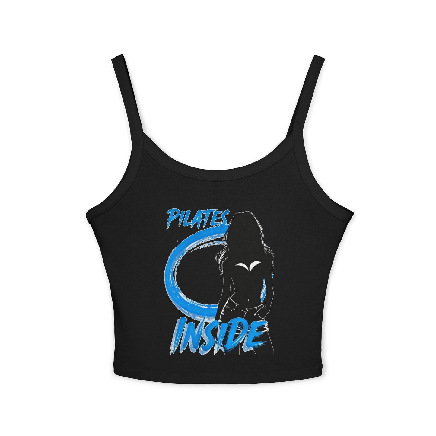 PILATES INSIDE | Funny Fitness Graphic Spaghetti Strap Tank Top | Pilates Lifestyle Streetwear