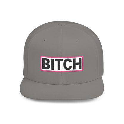 BITCH Embroidered Snapback Hat | Funny Statement Cap | Bold Streetwear Flat Bill | Conversation Starter Gift
