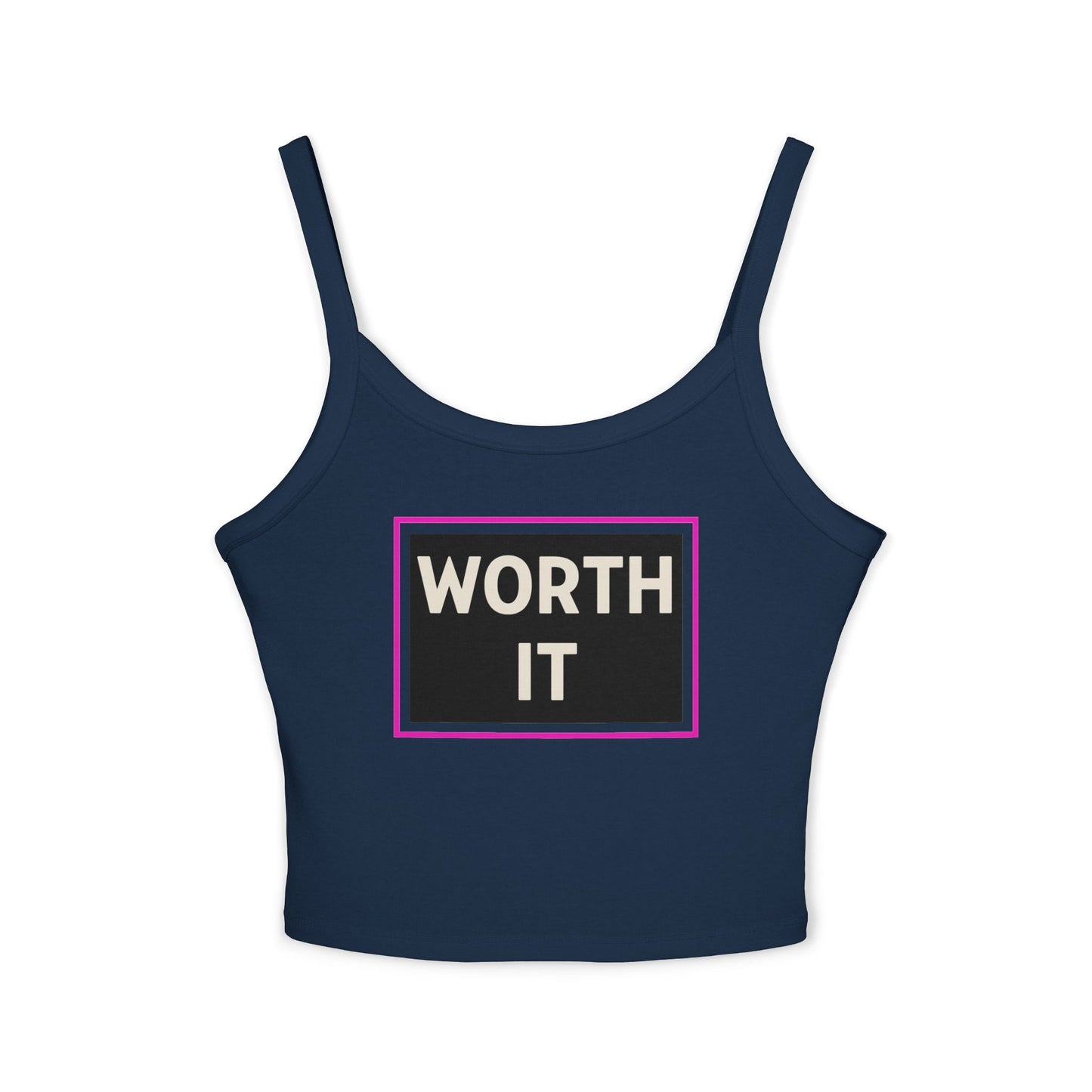 WORTH IT | Funny Dating Graphic Spaghetti Tank | Flirty Confidence Streetwear