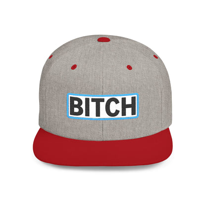 BITCH Embroidered Snapback Hat | Funny Statement Cap | Bold Streetwear Flat Bill | Conversation Starter Gift