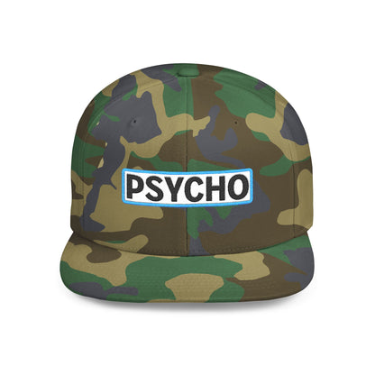 PSYCHO Embroidered Snapback Hat | Funny Statement Cap | Bold Streetwear Flat Bill | Conversation Starter Gift