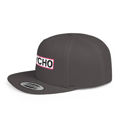 PSYCHO Embroidered Snapback Hat | Funny Statement Cap | Bold Streetwear Flat Bill | Conversation Starter Gift