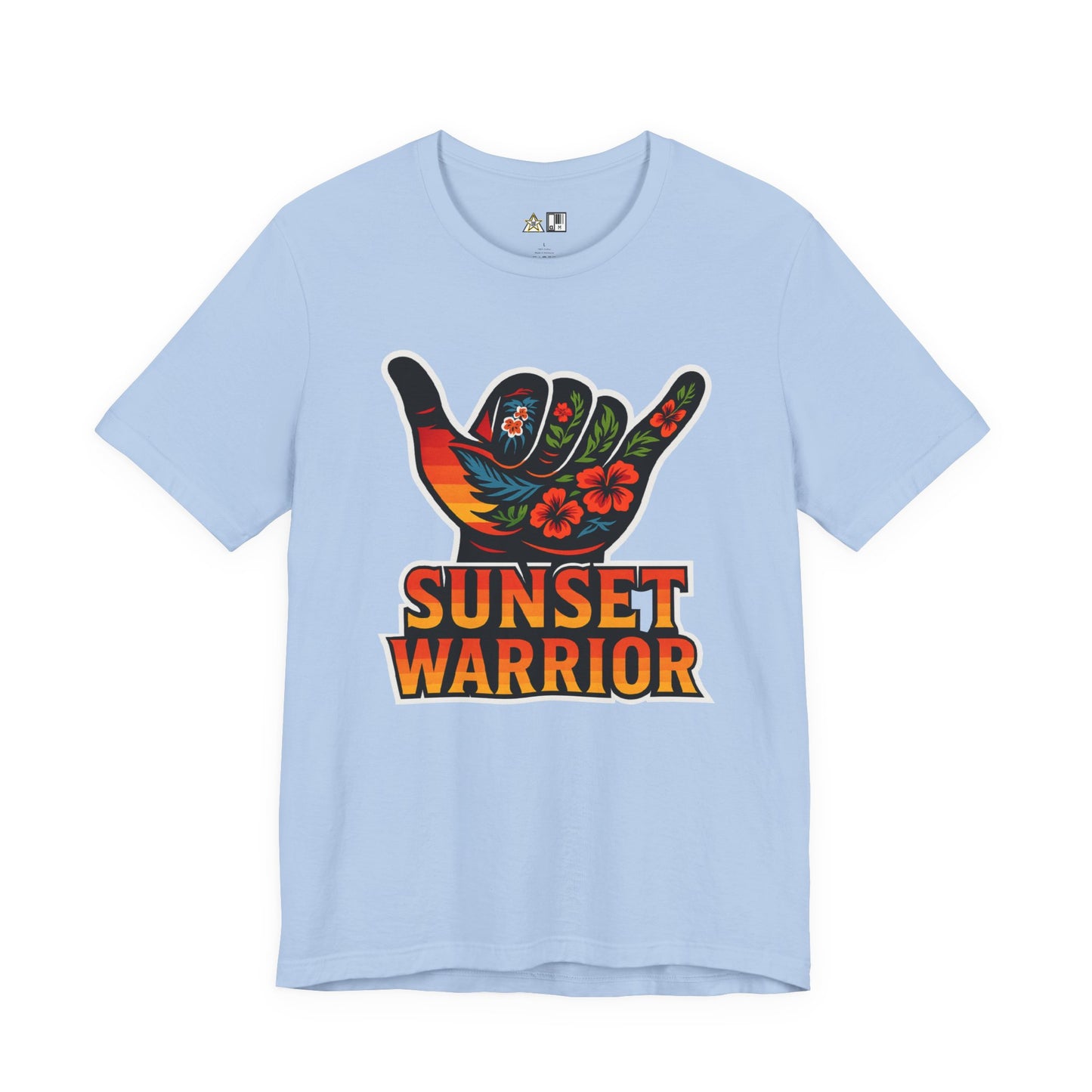 Sunset Warrior Shaka – Unisex Bold Streetwear Graphic Tee