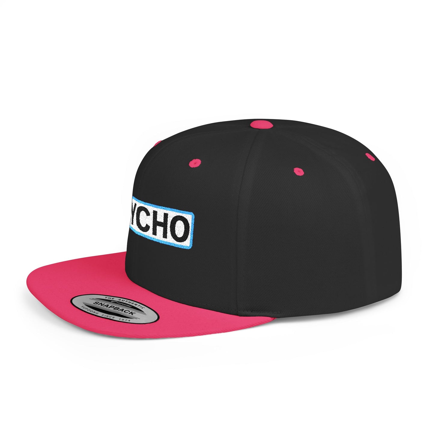 PSYCHO Embroidered Snapback Hat | Funny Statement Cap | Bold Streetwear Flat Bill | Conversation Starter Gift