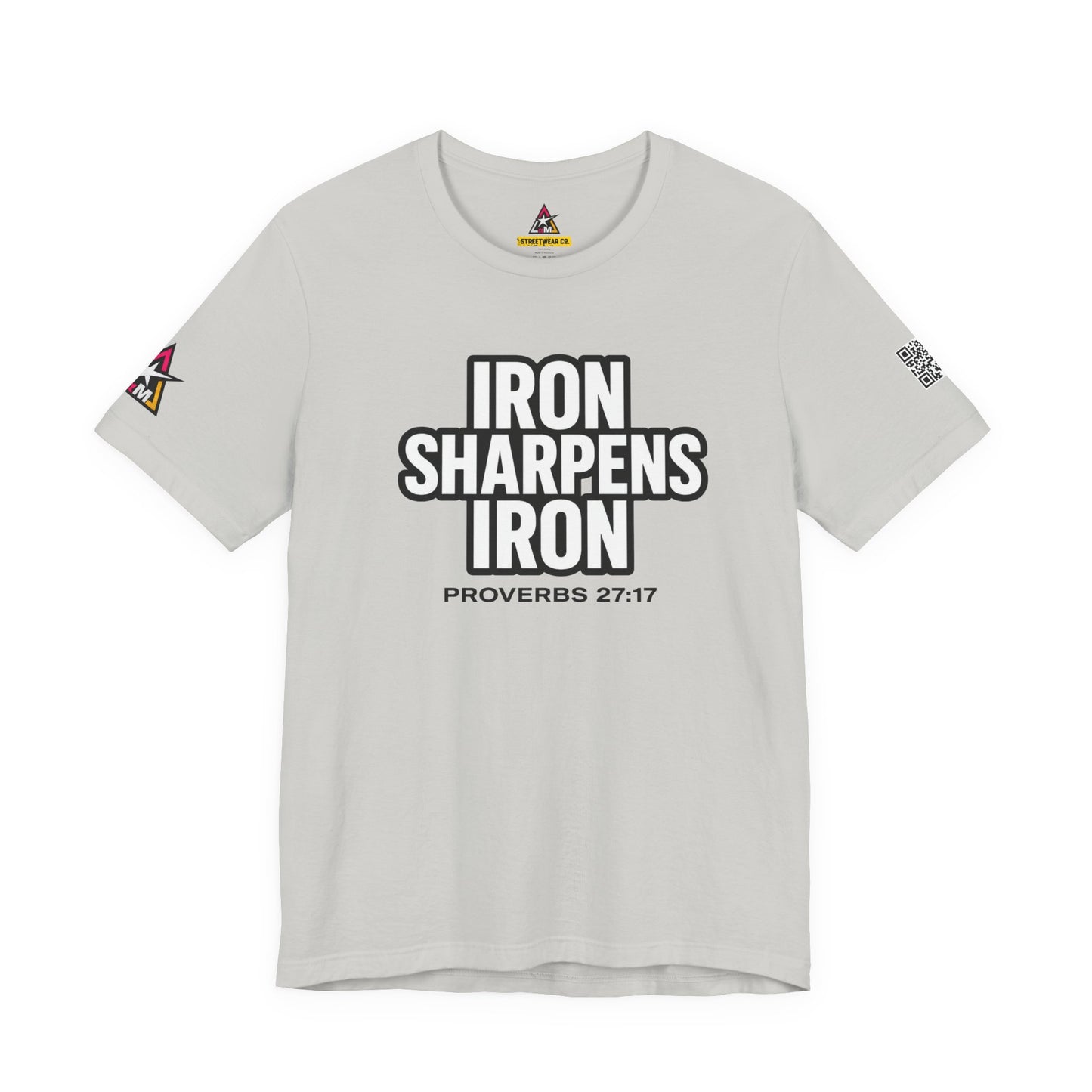 Iron Sharpens Iron Graphic T-Shirt | Proverbs 27:17 Christian Tee | Faith & Strength Streetwear