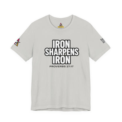 Iron Sharpens Iron Graphic T-Shirt | Proverbs 27:17 Christian Tee | Faith & Strength Streetwear