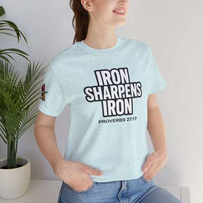 Iron Sharpens Iron Graphic T-Shirt | Proverbs 27:17 Christian Tee | Faith & Strength Streetwear