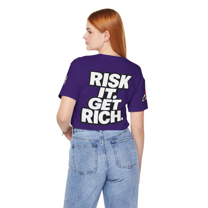 Risk It. Get Rich. – Bold Motivational Graphic Tee