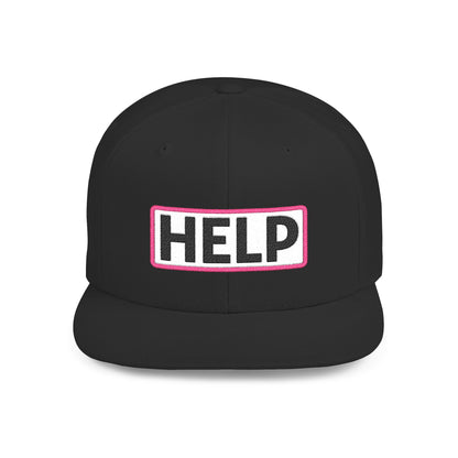 HELP Embroidered Snapback Hat | Funny Trucker Cap | Sarcastic Streetwear Hat | Festival & Everyday Cap Gift
