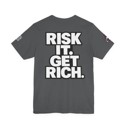 Risk It. Get Rich. – Bold Motivational Graphic Tee