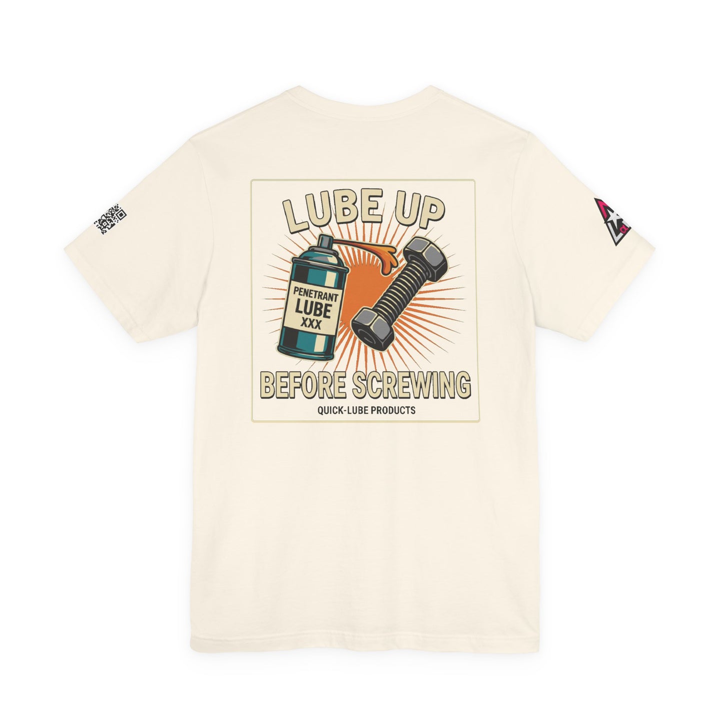 LUBE UP BEFORE SCREWING Graphic T-Shirt | Funny Mechanic Tee | Dirty Garage Humor Shirt | Vintage Automotive Tee