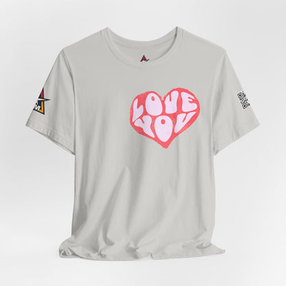 Love You Graphic T-Shirt | Heart Graphic Tee | Cute Retro Streetwear Shirt
