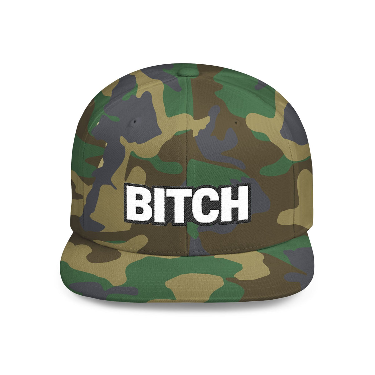 BITCH Embroidered Snapback Hat | Funny Statement Cap | Bold Streetwear Flat Bill | Conversation Starter Gift