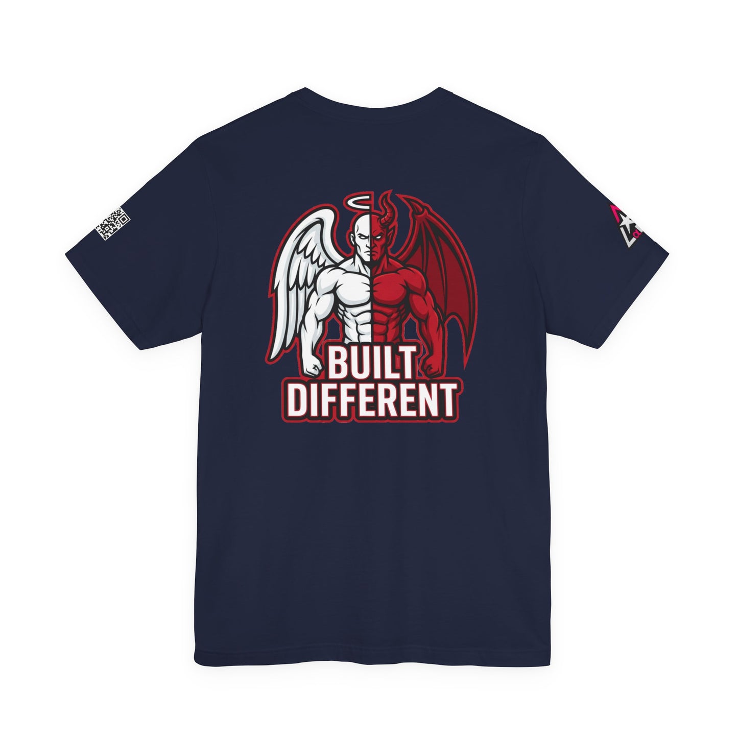 BUILT DIFFERENT Angel & Devil Graphic T-Shirt | Duality Streetwear Tee | Bold Unisex Statement Shirt