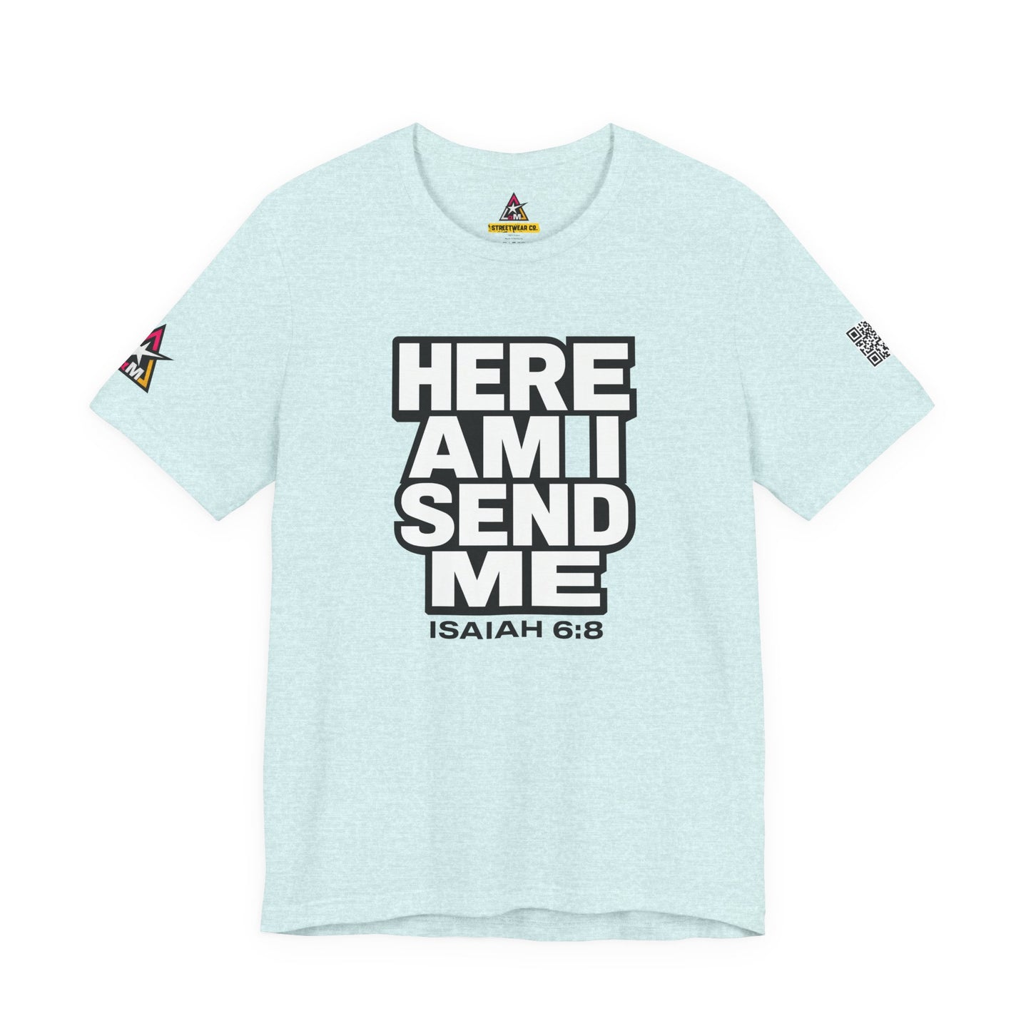 Here Am I, Send Me Graphic T-Shirt | Isaiah 6:8 Christian Tee | Faith Statement Shirt
