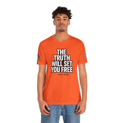 The Truth Will Set You Free Graphic T-Shirt | John 8:32 Christian Tee | Faith Streetwear Shirt