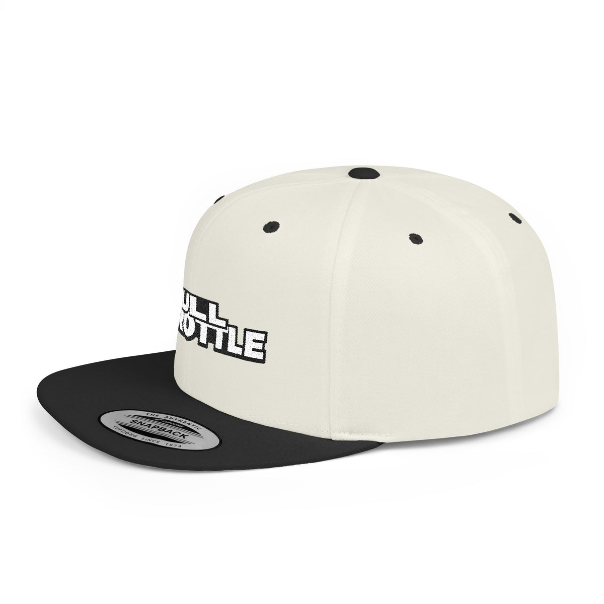 FULL THROTTLE Embroidered Flat Bill Snapback Cap | Bold Motorsport Hat | Streetwear Baseball Cap