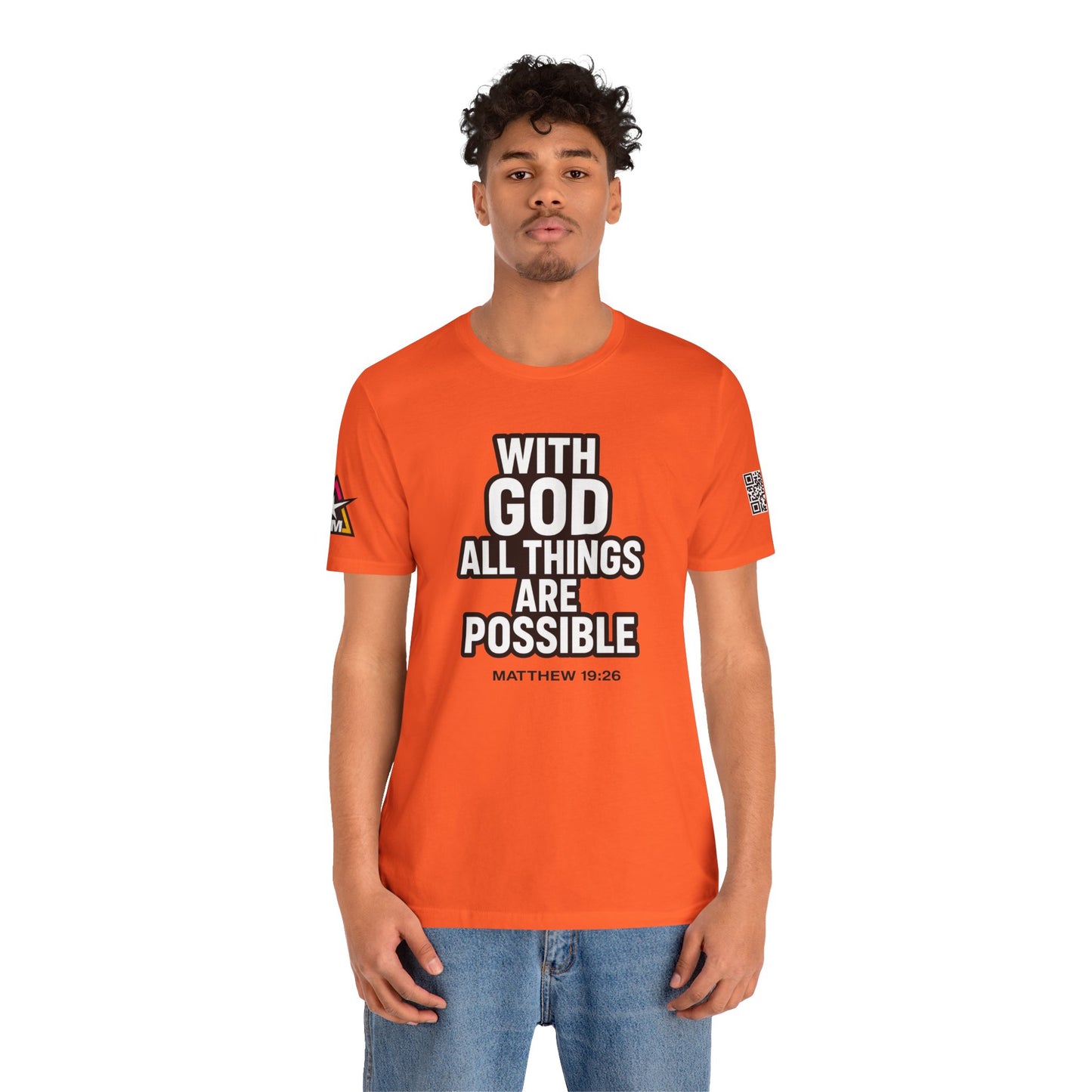 With God All Things Are Possible Graphic T-Shirt | Matthew 19:26 Christian Tee | Faith & Strength Streetwear