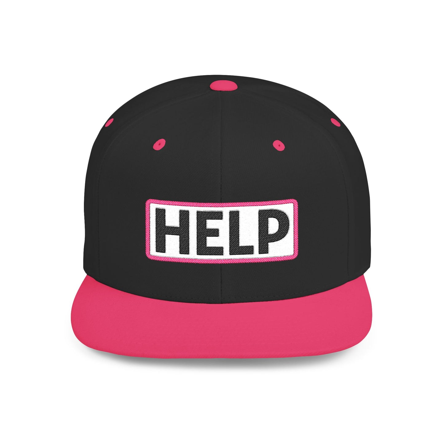 HELP Embroidered Snapback Hat | Funny Trucker Cap | Sarcastic Streetwear Hat | Festival & Everyday Cap Gift