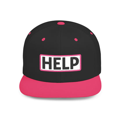 HELP Embroidered Snapback Hat | Funny Trucker Cap | Sarcastic Streetwear Hat | Festival & Everyday Cap Gift