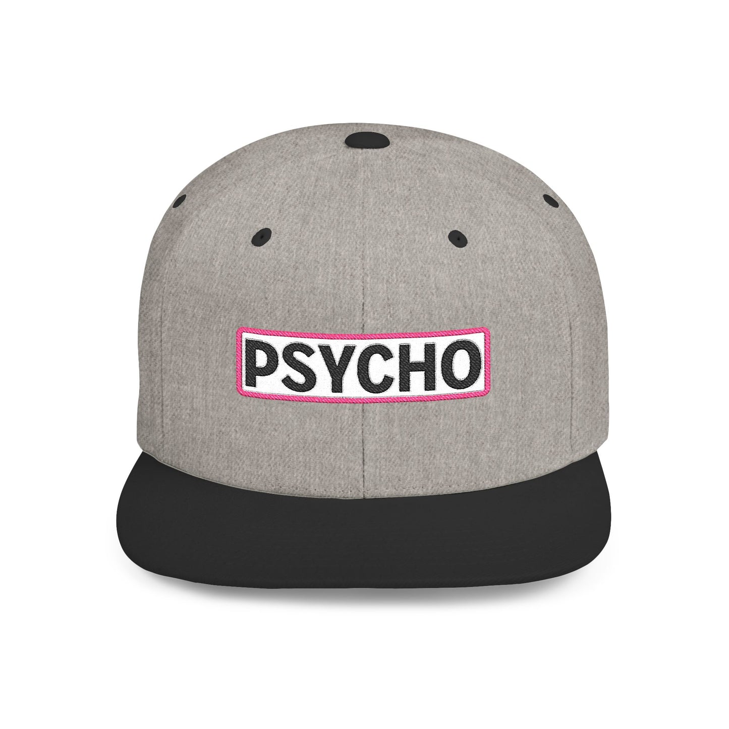 PSYCHO Embroidered Snapback Hat | Funny Statement Cap | Bold Streetwear Flat Bill | Conversation Starter Gift
