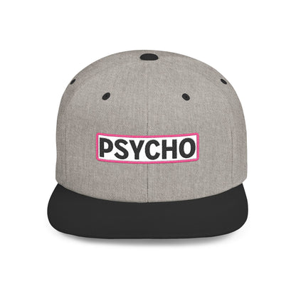 PSYCHO Embroidered Snapback Hat | Funny Statement Cap | Bold Streetwear Flat Bill | Conversation Starter Gift