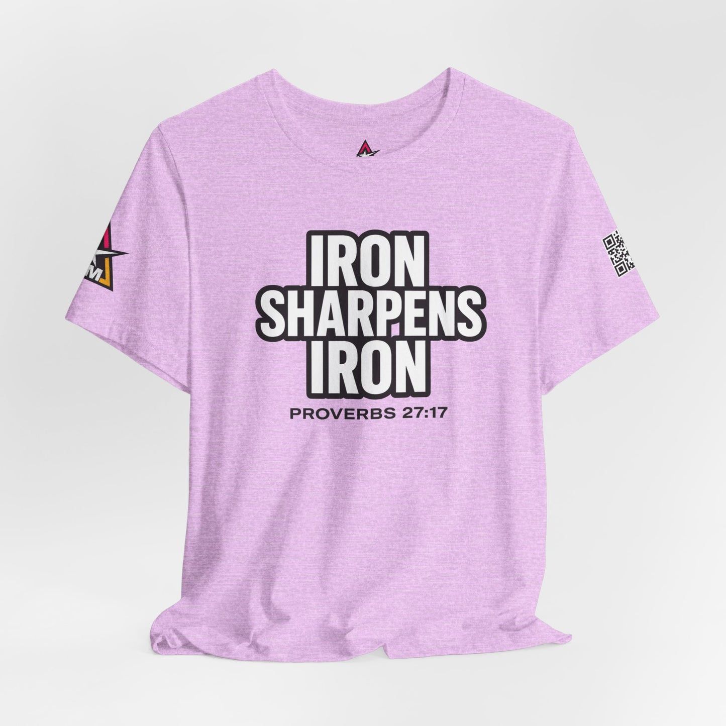 Iron Sharpens Iron Graphic T-Shirt | Proverbs 27:17 Christian Tee | Faith & Strength Streetwear