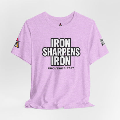 Iron Sharpens Iron Graphic T-Shirt | Proverbs 27:17 Christian Tee | Faith & Strength Streetwear