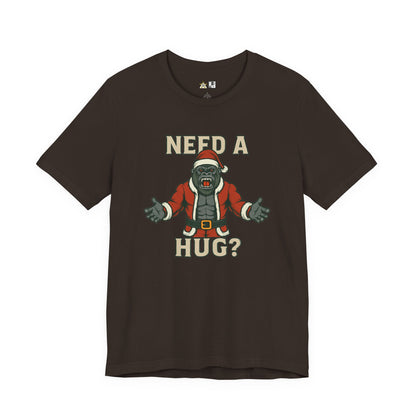 Need a Hug? Gorilla Santa – Unisex Bold Graphic Streetwear Tee