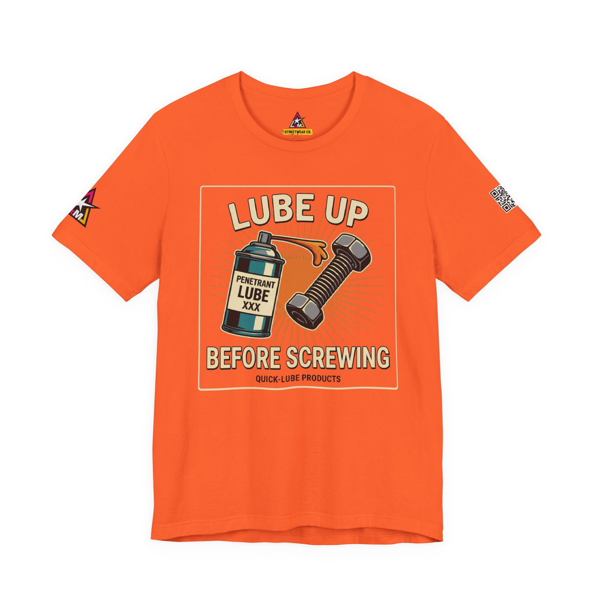LUBE UP BEFORE SCREWING Graphic T-Shirt | Funny Mechanic Tee | Dirty Garage Humor Shirt | Vintage Automotive Tee