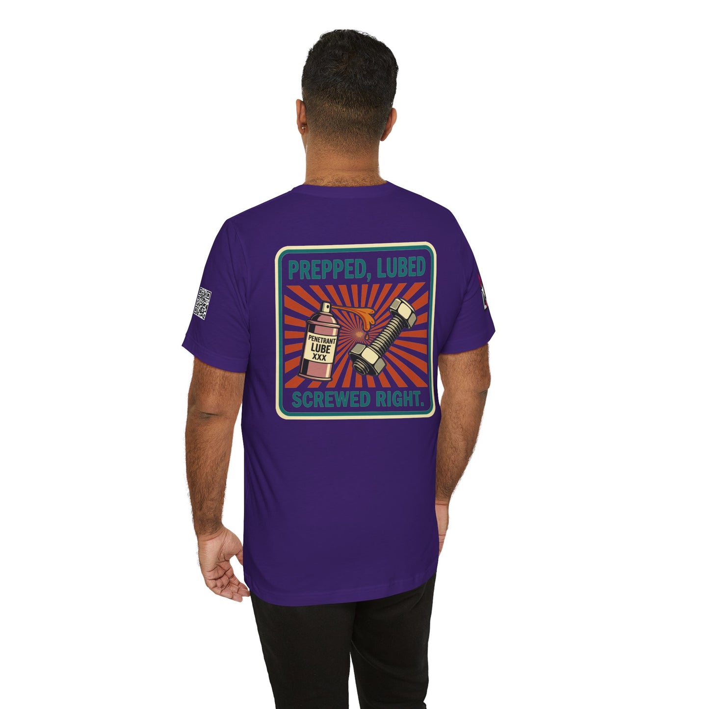 PREPPED, LUBED, SCREWED RIGHT Graphic T-Shirt | Mechanic Humor Tee | Funny Garage Shirt | Vintage Streetwear Tee