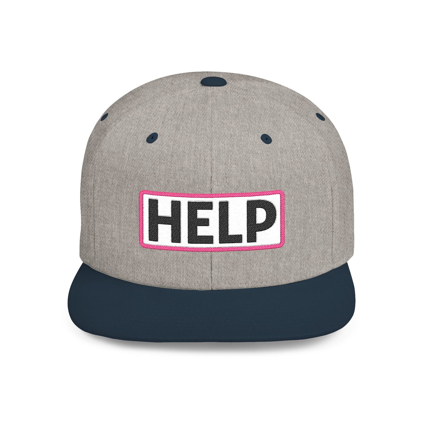 HELP Embroidered Snapback Hat | Funny Trucker Cap | Sarcastic Streetwear Hat | Festival & Everyday Cap Gift