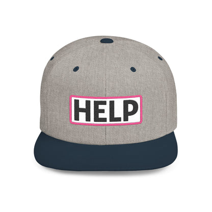 HELP Embroidered Snapback Hat | Funny Trucker Cap | Sarcastic Streetwear Hat | Festival & Everyday Cap Gift