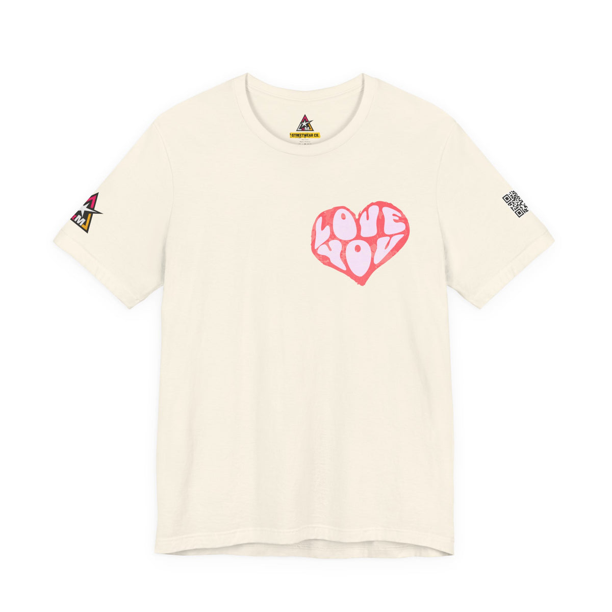 Love You Graphic T-Shirt | Heart Graphic Tee | Cute Retro Streetwear Shirt