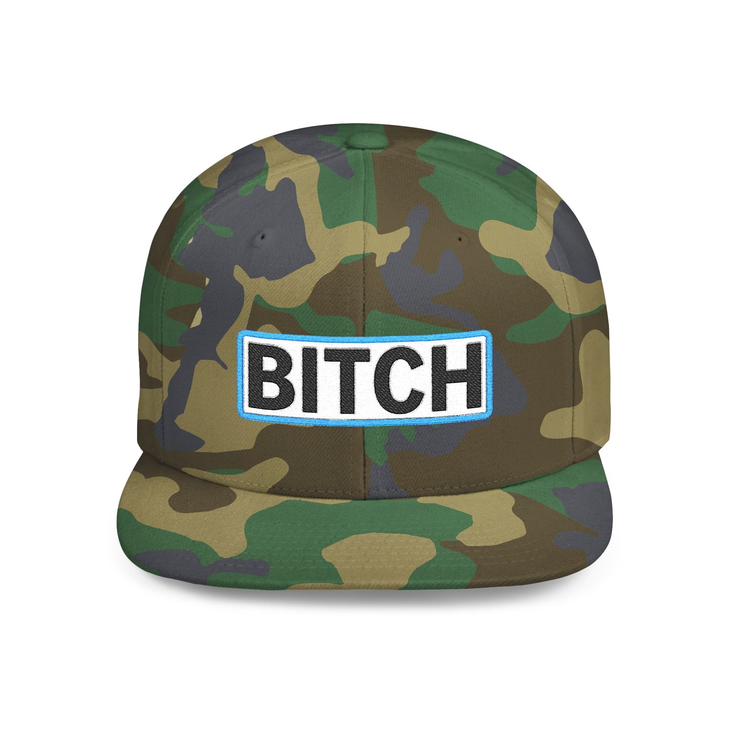 BITCH Embroidered Snapback Hat | Funny Statement Cap | Bold Streetwear Flat Bill | Conversation Starter Gift